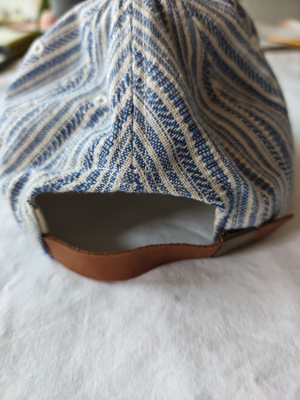 Madewell Blue & White Striped Cotton Baseball Cap - Picture 4 of 7